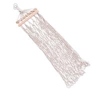 KHBUAB Hamaca Columpio Portátil de Malla con Palo de Madera y Algodón | 1, Color Beige, Bolsa Especial Incluida, Fácil de Llevar para Pesca y Senderismo