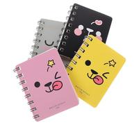 KHBUAB Mini de Notas de Dibujos Animados 4 Piezas Espiral Lateral, Papel de Protección Ocular Diseño Divertido y Portátil para Uso Diario y Viajes