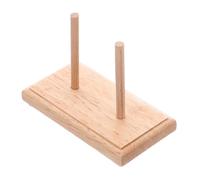 KHBUAB Mini Organizador de Bobinas y Cintas de Madera Doble Columna, Soporte para Almacenamiento en Técnicas de Bordado y Quilting, Accesorio para Artesanía en Madera de Pino