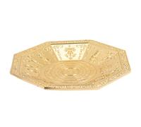 KHBUAB Plato de Ofrenda Budista Octogonal Dorado Versátil para Templo y Hogar Bandeja de Tributo con Base para Incienso y Plato de Frutas Decoración Religiosa y Ceremonial