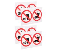 KHBUAB Restricción de Alimentos y Bebidas de Prohibición de Cocina 4 Pegatinas de Pvc Adhesivo Señal de Comunicación Clara Práctica y Conveniente para Interiores y Exteriores