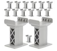 KHBUAB Soporte de Vía Férrea de Plástico Diseño Multitiered, Pilar de Soporte Elevado Compatible, 15 Piezas para Accesorios de Tren y Vías Ferroviarias
