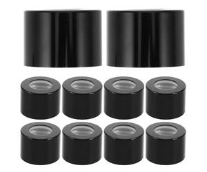 KHBUAB Tapas Difusoras Negras para Botellas de Fragancia, 10 Piezas de Aluminio Versátiles y Rellenables, Diseño Único para Oficina y Coche