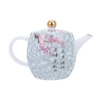 KHBUAB Tetera de Cerámica Esmaltada Acabado Resistente al Calor y Diseño de Flores y Pájaros Adecuado para Beber Té Amigos Color Aleatorio