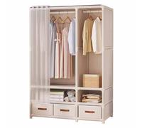 KHDONT Armario simple de tela no tejida, marco de tubo de acero, almacenamiento económico, armario colgante para dormitorio