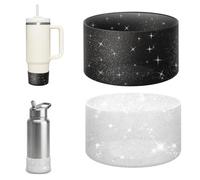 KHDULQ 2 Protectores de Silicona para la Base de Vasos Compatibles con Stanley, Simple Modern Becher, Hydro Flash y Tazas Térmicas del Mismo Tamaño de 7,5 cm(Blanco y negro)
