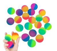 KHDULQ 20 Pcs Pelotas Saltarinas de Neón Arcoíris 25 MM - Canicas de Goma Colores Brillantes para Relleno de Piñatas Infantiles