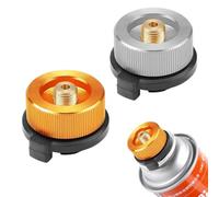KHDULQ Regulador Camping Gas,2 Piezas Adaptador de Cartucho de Gas,Conector de Estufa de Camping,Función de Apagado Automático,Uso General,para Picnics al Aire Libre Utensilios de Cocina