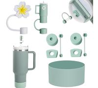 KHDULQ Stanley Cup Accesorios,Couvercle Etanche Comprend 6 Bouchons en Silicone Anti-Fuites,2 Straw Topper,1 Étui en Silicone,Stanley Cup Accessories Pour 800Ml -1100Ml Tumbler