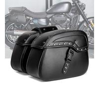 KHDWOB Alforjas Moto para Honda Shadow 750 2015-2024, Bolsa Lateral Moto Vintage - Impermeable De Cuero PU con Cierre Rápido Correas Ajustables Bolsa De Herramientas,A