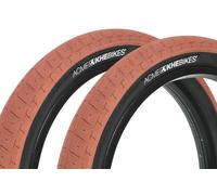 KHE Acme - Juego de neumáticos BMX de 20 x 2,40 pulgadas, aprox. 640 g, banda de acero, voluminosos, agarre óptimo, Street & Park, color marrón, 1 par