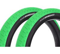 KHE Acme - Juego de neumáticos BMX de 20 x 2,40 pulgadas, aprox. 640 g, banda de acero, voluminosos, agarre óptimo, Street & Park, color verde, 1 par