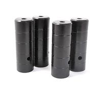 KHE BMX Axle Pegs Reposapiés 2 x 10 mm 3/8" y 2 x 14 mm Rosca Negro 4 unidades