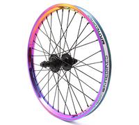 KHE BMX Rueda Trasera Oil Slick Llanta Aluminio MVP 36H 14 mm 9T Piñón y Cinta de Llanta