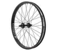 KHE MVP DD BMX Rueda delantera de 20 pulgadas - Eje CrMo de 10 mm - Llanta de doble cámara - Rodamiento industrial - 36 agujeros - Negro - Rueda delantera BMX