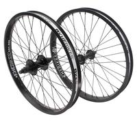 KHE MVP - Juego de ruedas BMX de 20 pulgadas, 10 mm, delanteras, 14 mm traseras, cassette 9T RHD, llantas de doble cámara, rodamientos industriales, color negro
