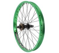 KHE Prism BMX Rueda, 20 pulgadas, verde anodizado, eje de 14 mm, piñón libre 16T, ancho de llanta de 38 mm