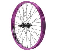 KHE Prism BMX Rueda delantera de 20 pulgadas - Púrpura - Eje 10 mm - Llanta de doble cámara 38 mm - 36H - Aluminio 7005 - Bicicleta BMX delantera