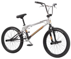 KHE Tricky AL 20 pulgadas BMX Bike - Marco de aluminio - Affix Rotor - 2 x frenos U - Pegs - 10,9 kg - Flatland Park Freestyle - para niños y adultos - Modelo 2025 - Cromo/Negro