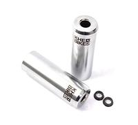 KHEbikes KHE CNC PRO BMX Pegs 10 mm 14 mm Plata Cromo 492 g con adaptador y logotipo láser