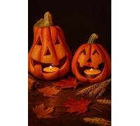 khevga Halloween decoración de Calabaza Cerámica candelero Conjunto de 2