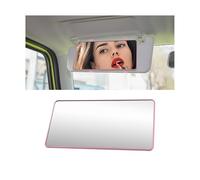 KHGUZ Espejo de tocador LED para automóvil, espejo cosmético recargable regulable con 3 modos de luz y 60 LED, accesorios de maquillaje para visión trasera interior de automóvil, ajuste universal