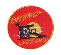 KHILJEE COLLECTION Baywatch Movie - Parche redondo para coser o planchar (8 x 8 cm), color rojo