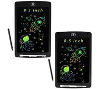 KHIM Paquete de 2 tabletas de escritura LCD para niños, bloc de garabatos de 8.5 pulgadas, tablero de dibujo de luz colorida de aprendizaje, juguete educativo, almohadilla de dibujo portátil para