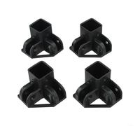 KHIronHive 4 piezas de toldo desplegable para tienda de campaña, cubierta de extremo de patas de poste de plástico negro, protector de pie seguro de 34 x 34 mm, tubo cuadrado, impermeable, estable