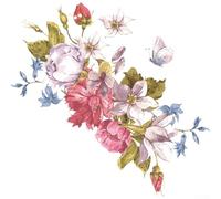 KHIronHive Adhesivo de pared con diseño de flores románticas, vinilo autoadhesivo para baño, asiento de inodoro, nevera y armario, mural artístico impermeable para el hogar, fiesta de boda (I)