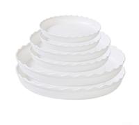 KHIronHive Bandejas de goteo de plástico de 10 pulgadas para macetas, platillos de resina resistentes para jardinería interior y exterior, gestión eficaz del agua para evitar el exceso de riego y