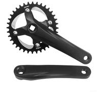 KHIronHive Bielas de aleación de aluminio para bicicleta de montaña de 170 mm, brazo 104BCD, plato de 4 pernos compatible con 32T 34T 36T 38T 40T individual para configuración doble triple negro (36T)