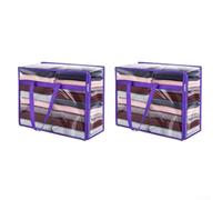KHIronHive Bolsas de almacenamiento transparentes de PVC de 40 L, para organizadores de mudanzas y armarios resistentes con asas para ropa de cama, ropa y ordenación del hogar, visibilidad clara (2