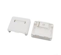 KHIronHive Caja de conexiones de red de escritorio de doble puerto para RJ45, panel ABS con cubierta antipolvo, placa frontal de cableado modular para oficina y hogar, fijación de tornillo de fácil