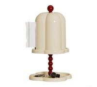 KHIronHive Caja de pañuelos vintage con almacenamiento de doble capa, dispensador de plástico ABS retro para vivir, organizador grande abierto para servilletas y blanco crema (blanco)