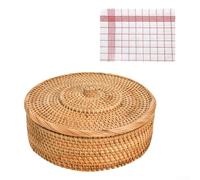 KHIronHive Cesta calentadora de tortilla de ratán tejida a mano con forro de algodón de 10.2 pulgadas, soporte artesanal mexicano para tortillas de maíz, panqueques, tacos, mantiene la comida caliente