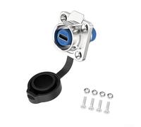 KHIronHive Conector hembra USB 3.1 tipo C IP68 impermeable con bloqueo de tuerca trasera Puerto de datos de aleación 5A para equipos industriales al aire libre Construcción Panel seguro Soporte rápido