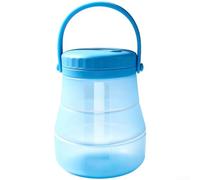 KHIronHive Contenedor plegable de silicona para almacenamiento de alimentos con asa, cubo al vacío de presión para sellar para frescura, medición de doble escala, diseño plegable portátil para viajes