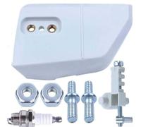 KHIronHive Cubierta de piñón de cadena con tensor lateral, pernos y tuercas, protección de plástico ABS para motosierras MS170 MS180 MS210 MS230 MS250 para un funcionamiento suave y fácil