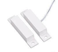 KHIronHive Detector de interruptor de sensor magnético de puerta con cable, alarma de seguridad de montaje ABS para garaje de tienda en casa, salida de señal de notificación confiable, blanco/marrón