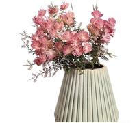 KHIronHive Flor artificial Protea, flor falsa realista con tallo de alambre ajustable para decoración de bodas, hogar, oficina, arreglo de plantas sintéticas de plástico flexible en rosa, borgoña