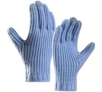 KHIronHive Guantes de lana de alpaca para mujer, guantes de lana de alpaca | Mezcla de lana de alpaca, 3 dedos, forro interior suave, puño de doble capa, tonos de negro a rosa