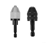KHIronHive Juego de portabrocas de tres mandíbulas de cambio rápido con mango hexagonal de 0,3 a 3,4 mm y 0,3 a 6,5 mm, autocentrado sin llave, para herramientas de molienda eléctrica, carpintería de