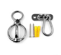 KHIronHive Kit de anillos de corbata de caballo de acero inoxidable para atar y entrenar de forma segura, dispositivo antitirones con soporte de pared y clip, equipo ecuestre al aire libre para