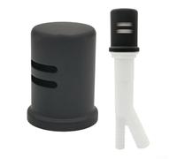 KHIronHive Kit de espacio de aire para lavavajillas, tapa de latón negro mate, cuerpo ABS, prevención de reflujo eficiente, accesorio de cubierta de fregadero de instalación rápida, estilo moderno
