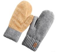 KHIronHive Manoplas gruesas de invierno para mujer, mezcla acrílica | Forro polar acogedor, calidez de doble capa, tacto suave, ideal para congelar para climas, protección contra el viento