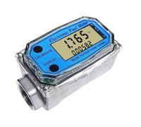 KHIronHive - Medidor de flujo electrónico de turbina digital de combustible diésel ±1 % de precisión, sensor compacto de acero inoxidable 304, pantalla dual (3/4 pulgadas)