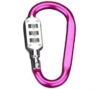 KHIronHive Mosquetón de aluminio en forma de D, cerradura de combinación de 3 dígitos, código reajustable, clip antirrobo para mochila, bicicleta, cesta, casco, viaje, equipaje, gimnasio, taquilla