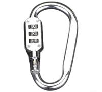 KHIronHive Mosquetón de aluminio en forma de D, cerradura de combinación de código reajustable de 3 dígitos, clip antirrobo seguro para mochila, bicicleta, cesta, casco, equipaje, gimnasio, taquilla