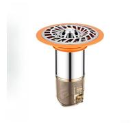 KHIronHive Núcleo de drenaje de piso de acero inoxidable con sello de agua profundo, anillo de silicona antiolor y filtro de pelo grande para baño, para desagües de 33 a 73 mm (8 cm)